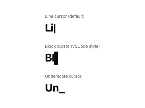 Typing Animation Cursor Styles